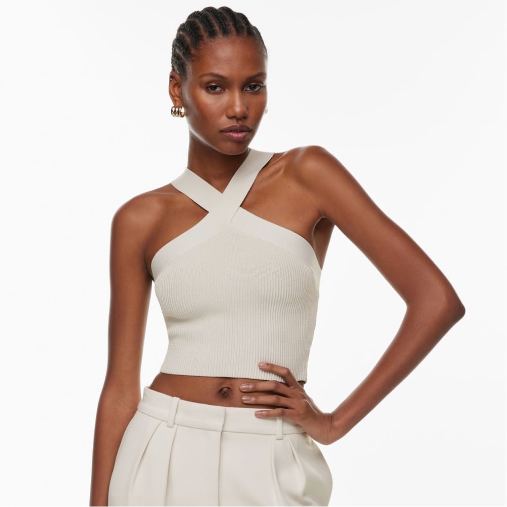 Sculpt Knit Criss Cross Cropped Tank